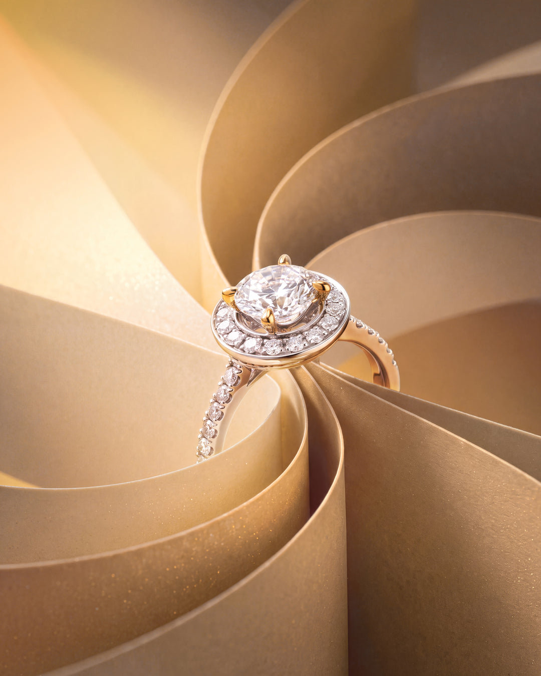 SIMPLE Round Cathedral Pavé Ring