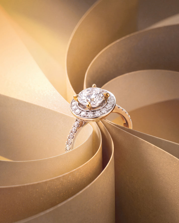 SIMPLE Round Cathedral Pavé Ring