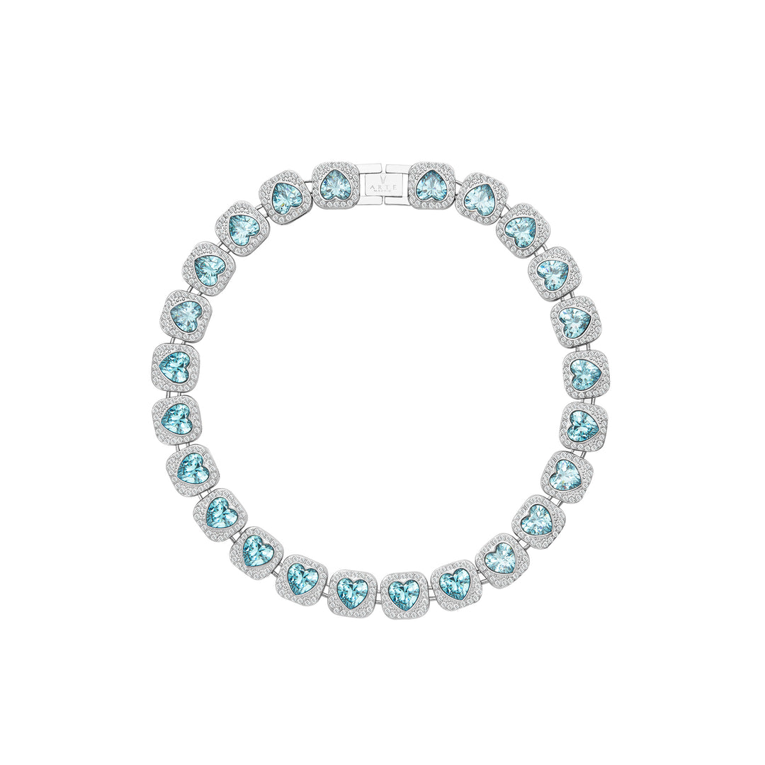 PET IT ON Heart-shaped Rivière Necklace - Paraiba Blue
