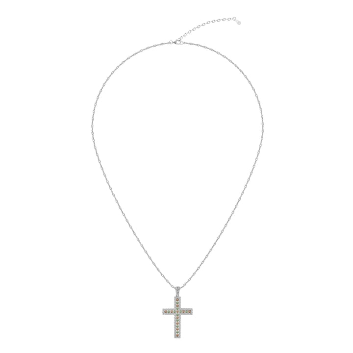 CRUZ Romanesque Budded Cross Pendant Necklace