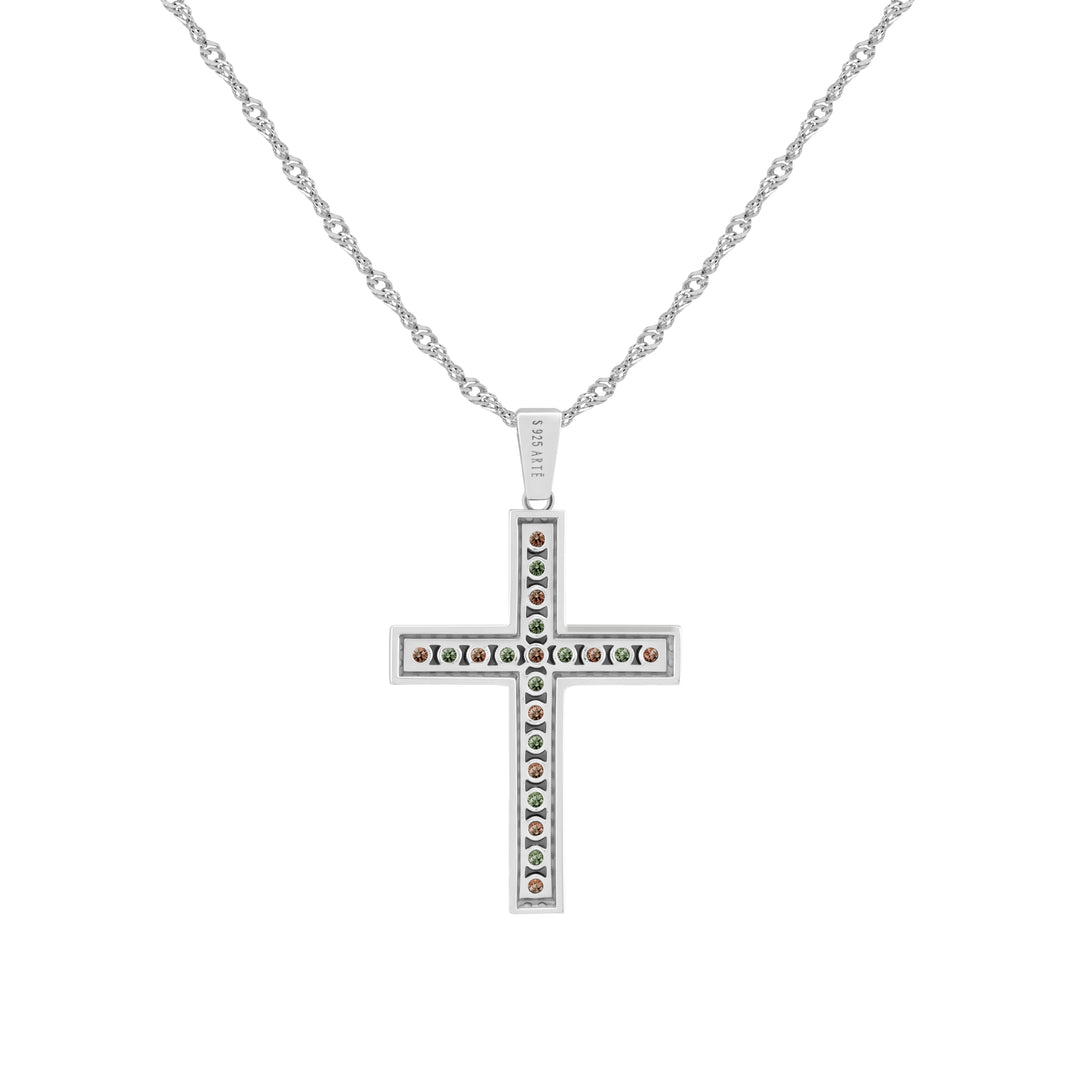 CRUZ Timeless Mosaic Cross Pendant Necklace