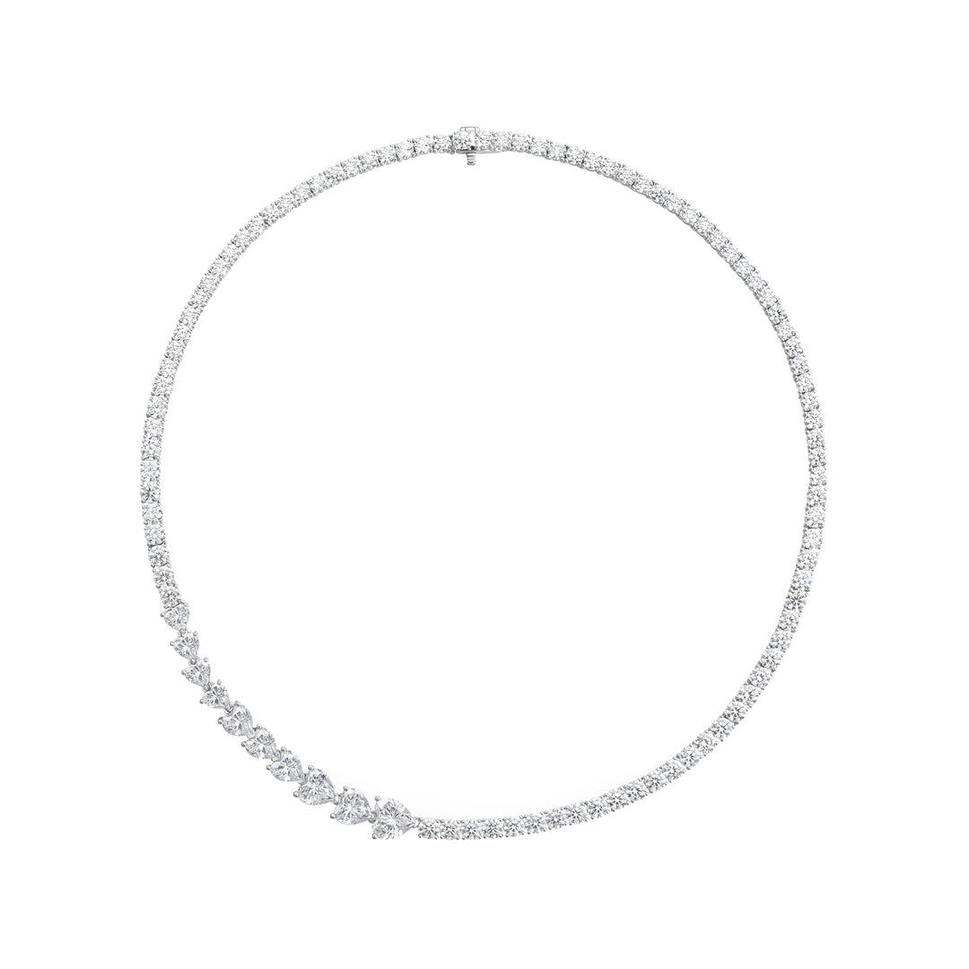 Whisper of Love Graduated Heart-shaped Tennis Necklace - ARTĒ Madrid