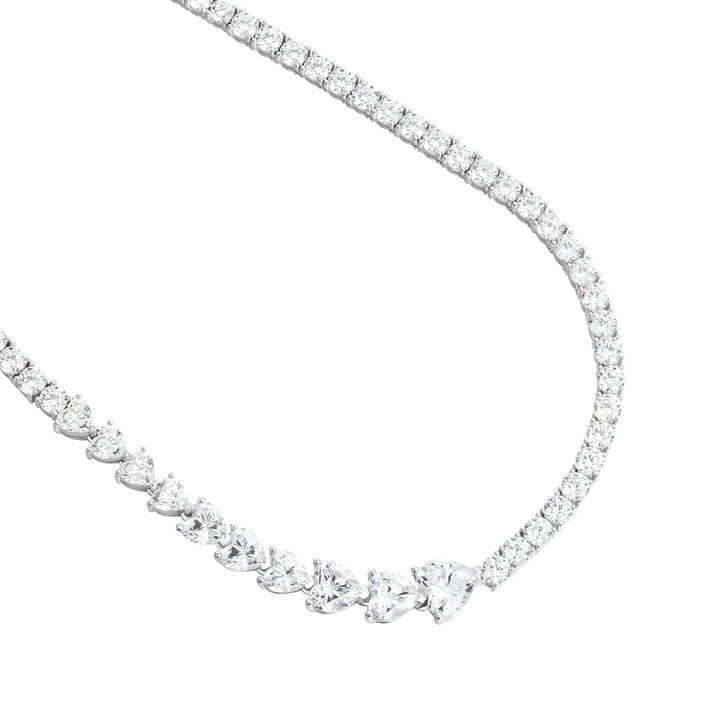 Whisper of Love Graduated Heart-shaped Tennis Necklace - ARTĒ Madrid