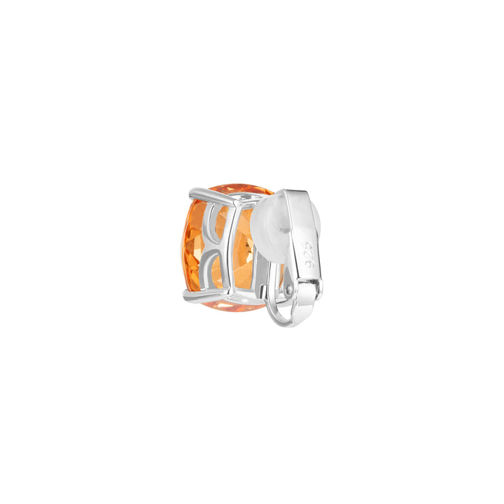 PRISM Cushion-cut Clip-on Stud Earrings - Citrine Orange - ARTĒ Madrid