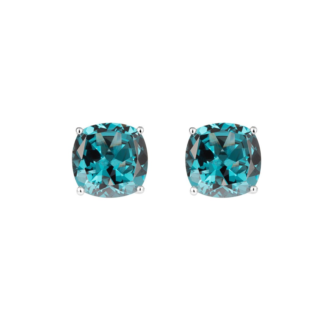 PRISM Cushion-cut Clip-on Stud Earrings - Topaz Blue - ARTĒ Madrid
