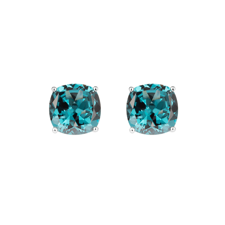 PRISM Cushion-cut Clip-on Stud Earrings - Topaz Blue - ARTĒ Madrid