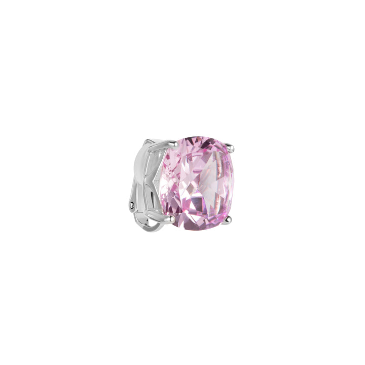 PRISM Cushion-cut Clip-on Stud Earrings - Rose Pink - ARTĒ Madrid