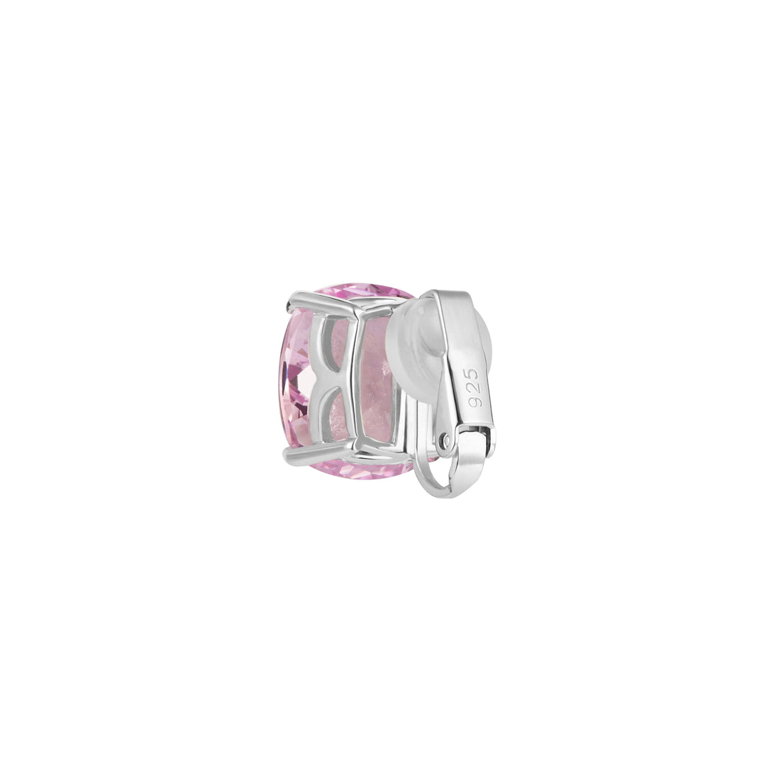 PRISM Cushion-cut Clip-on Stud Earrings - Rose Pink - ARTĒ Madrid