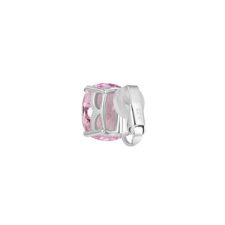 PRISM Cushion-cut Clip-on Stud Earrings - Rose Pink - ARTĒ Madrid