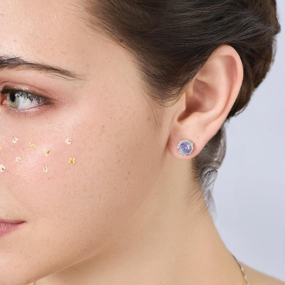 I'm 120V Exquisito Stud Earrings - Lavender Purple - ARTĒ Madrid