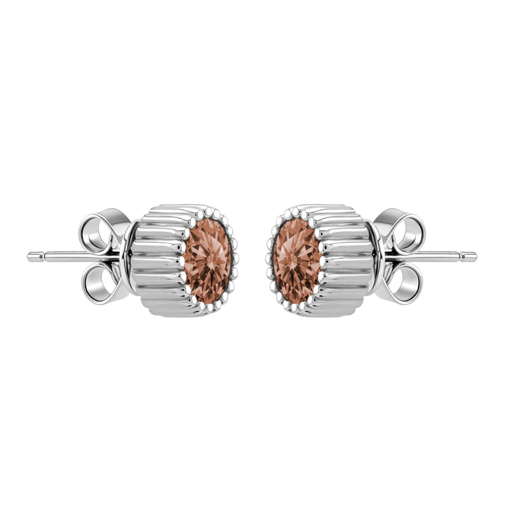 CRUZ Bezel-set Round Stud Earrings
