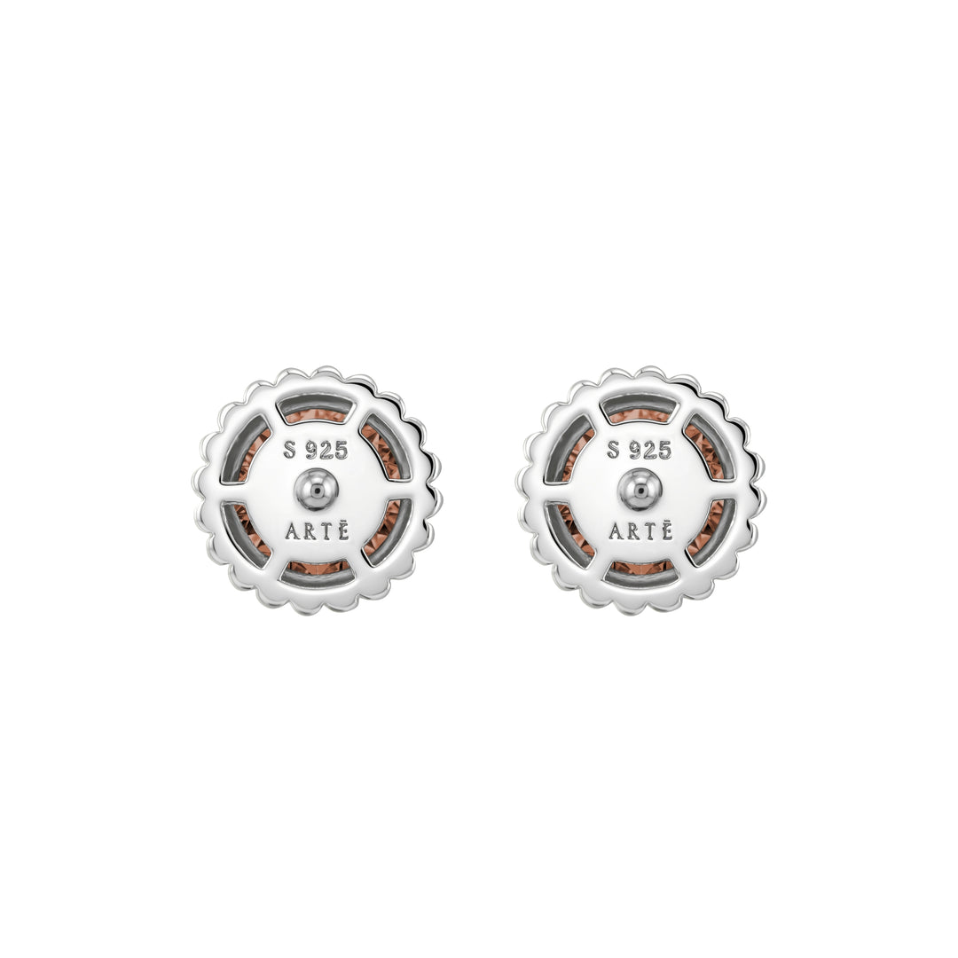 CRUZ Bezel-set Round Stud Earrings