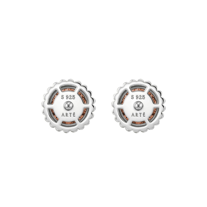 CRUZ Bezel-set Round Stud Earrings