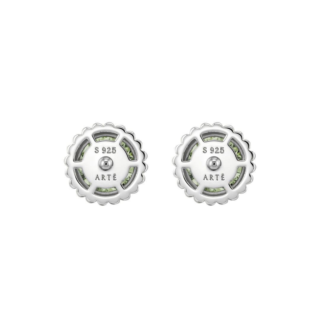 CRUZ Bezel-set Round Stud Earrings