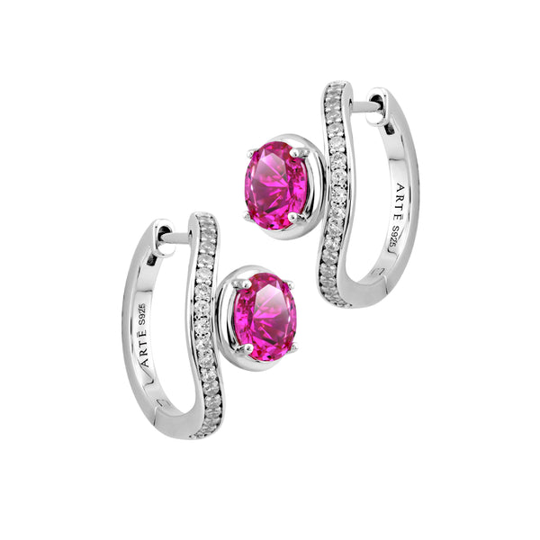 SIERRA Pavé Contour Hoop Earrings - ARTĒ Madrid