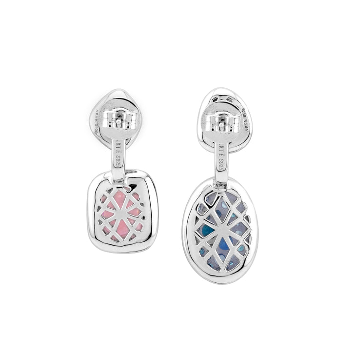 SIERRA Pavé Contour Convertible Stud Earrings with Drop Pendants - ARTĒ Madrid