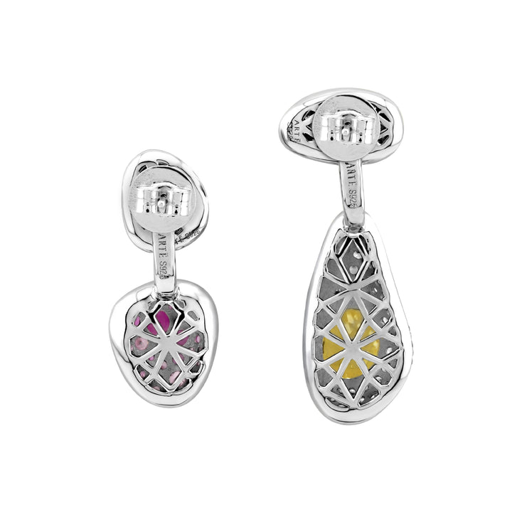 SIERRA Pavé Contour Convertible Stud Earrings with Drop Pendants - ARTĒ Madrid
