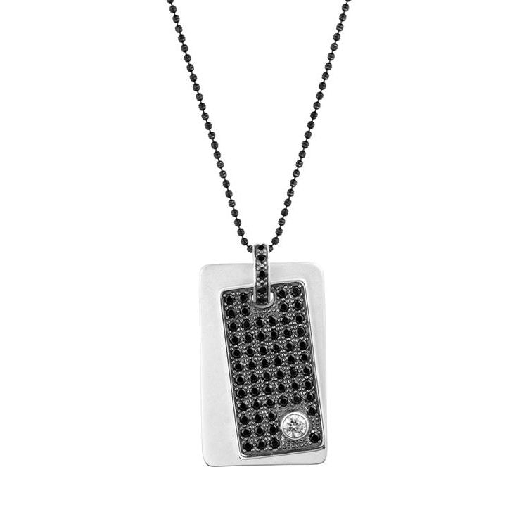 Enigma Double badge in rectangular shape 项链