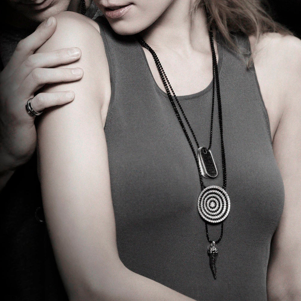 Enigma Double badge in oval shape Necklace - ARTE Madrid