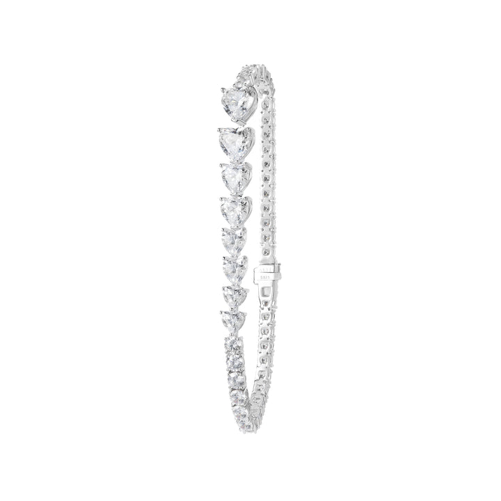 Whisper of Love Graduated Heart-shaped Tennis Bracelet - ARTĒ Madrid