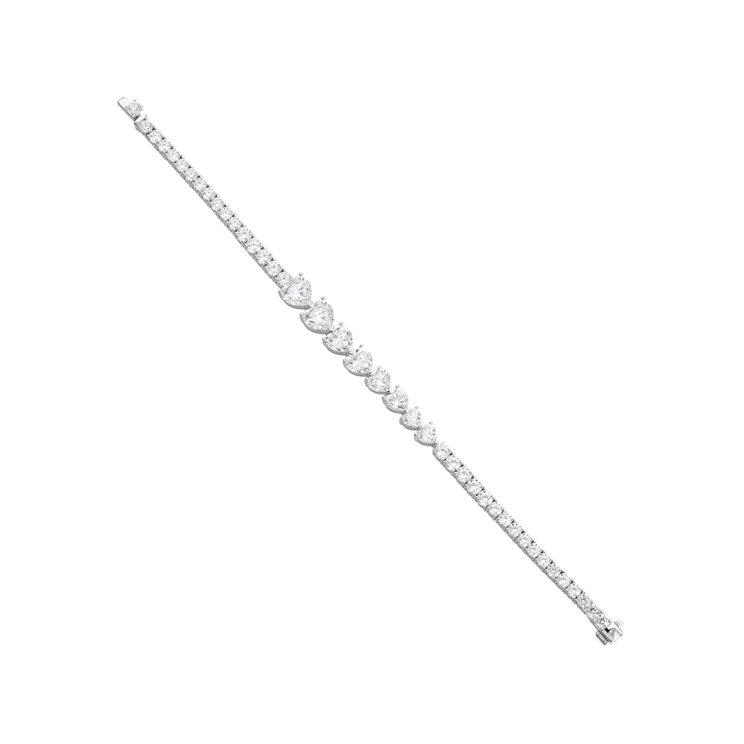 Whisper of Love Graduated Heart-shaped Tennis Bracelet - ARTĒ Madrid