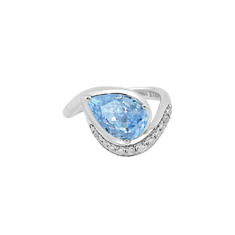 SIERRA Pavé Contour Pear-shaped Solitaire Ring - ARTĒ Madrid