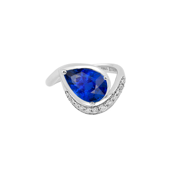 SIERRA Pavé Contour Pear-shaped Solitaire Ring - ARTĒ Madrid