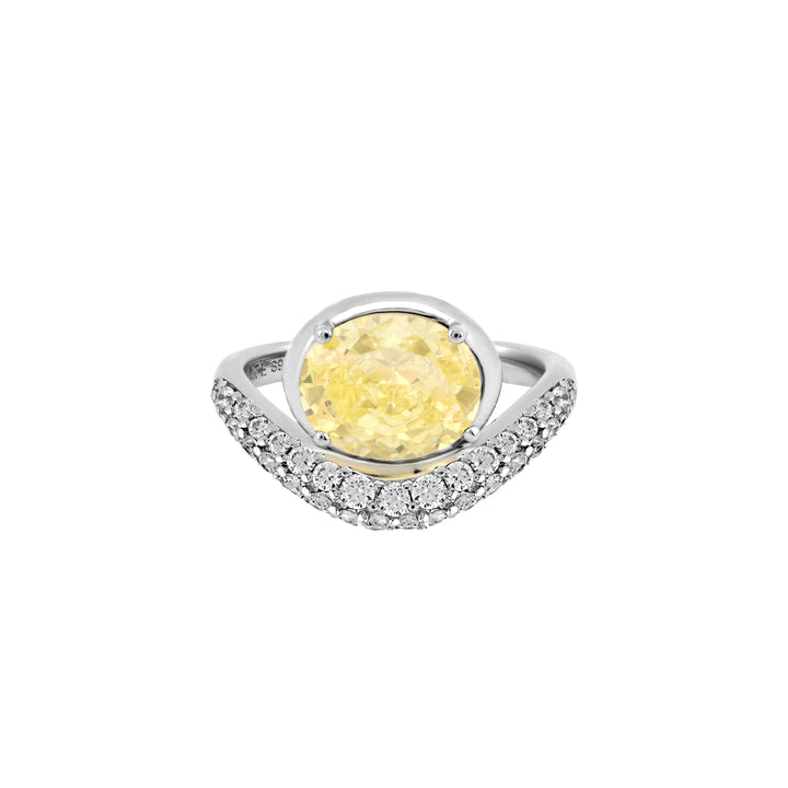 SIERRA Pavé Contour Oval Solitaire Ring - ARTĒ Madrid