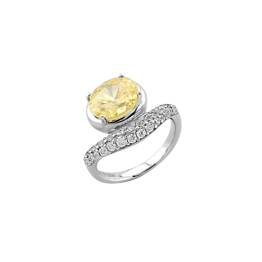 SIERRA Pavé Contour Oval Solitaire Ring - ARTĒ Madrid
