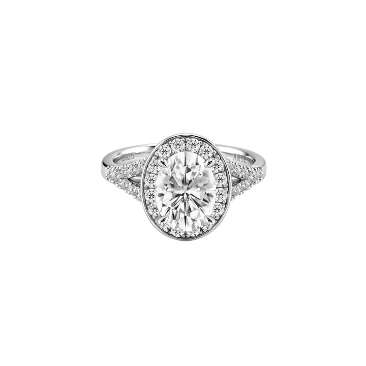 SIMPLE Oval Cathedral Pavé Ring