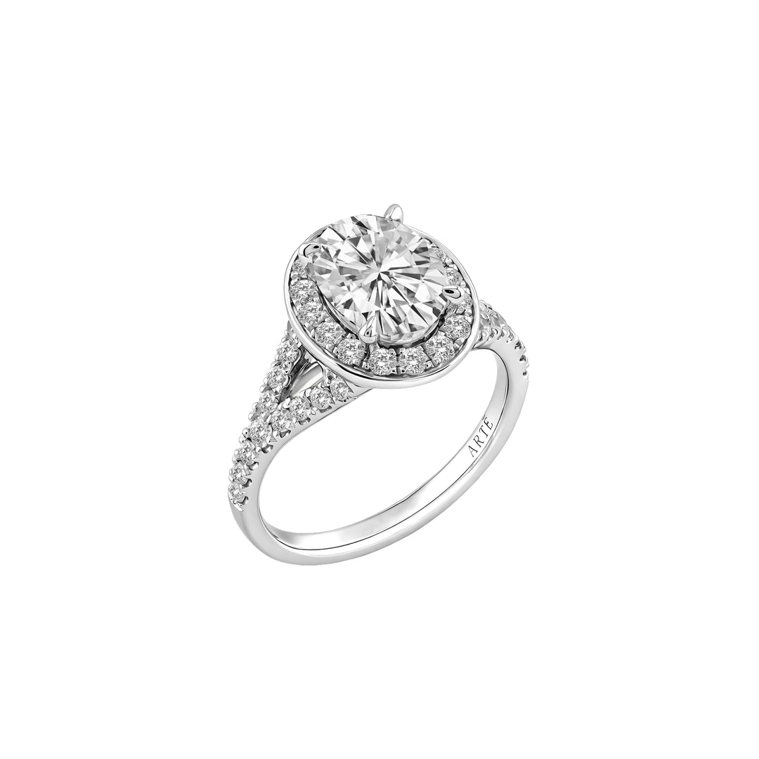 SIMPLE Oval Cathedral Pavé Ring
