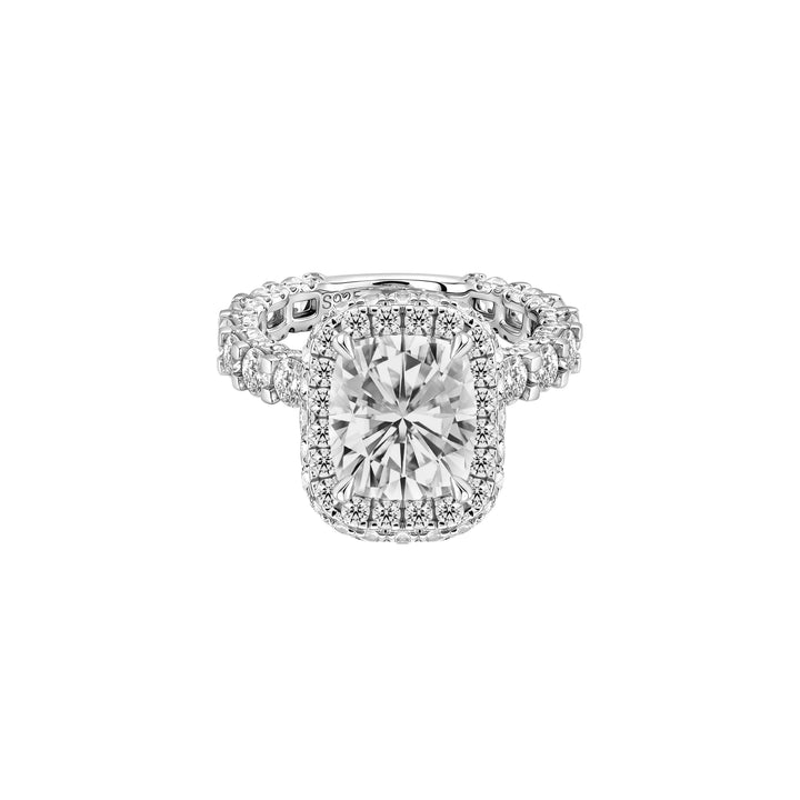 SIMPLE Elongated Cushion-cut High-set Pavé Ring