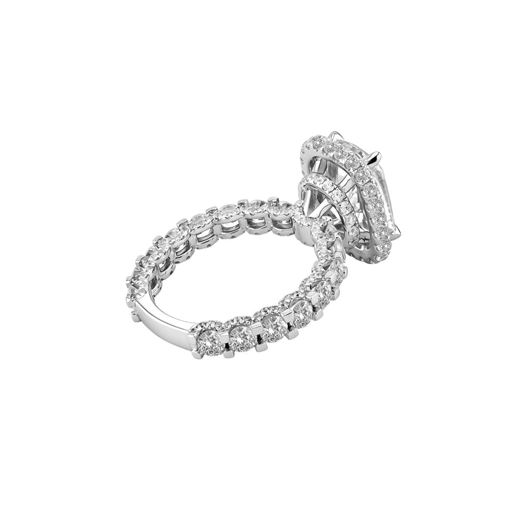 SIMPLE Elongated Cushion-cut High-set Pavé Ring
