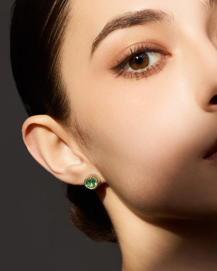 CRUZ Bezel-set Round Stud Earrings