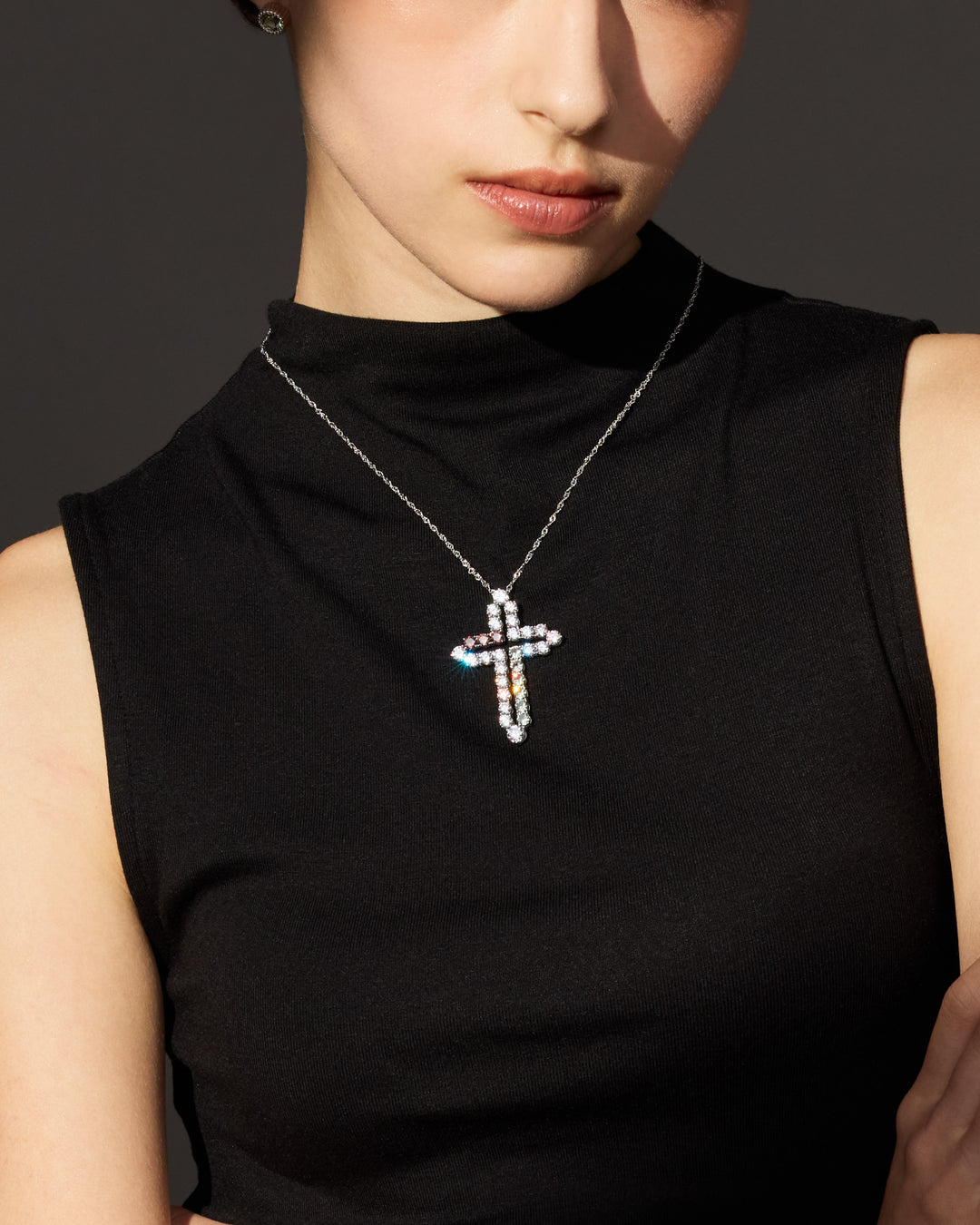 CRUZ Deconstructed Cross Pendant Necklace