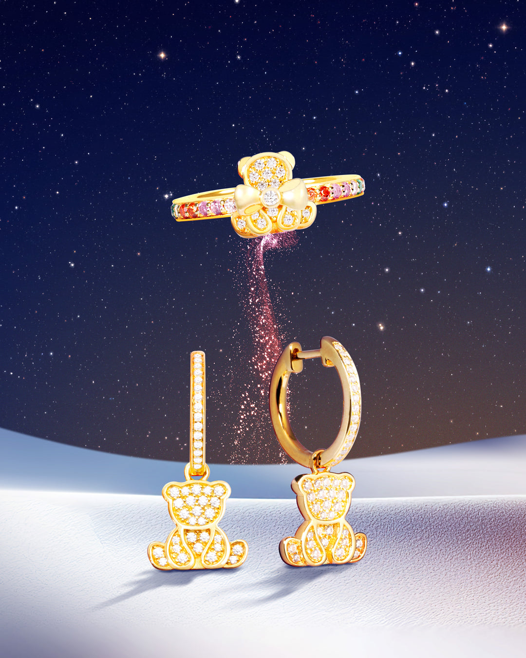 CIRCUS BEAR Huggie Earrings