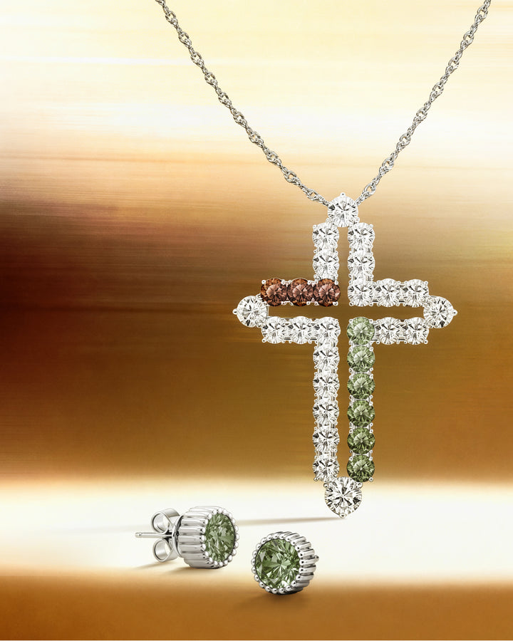 CRUZ Bezel-set Round Stud Earrings