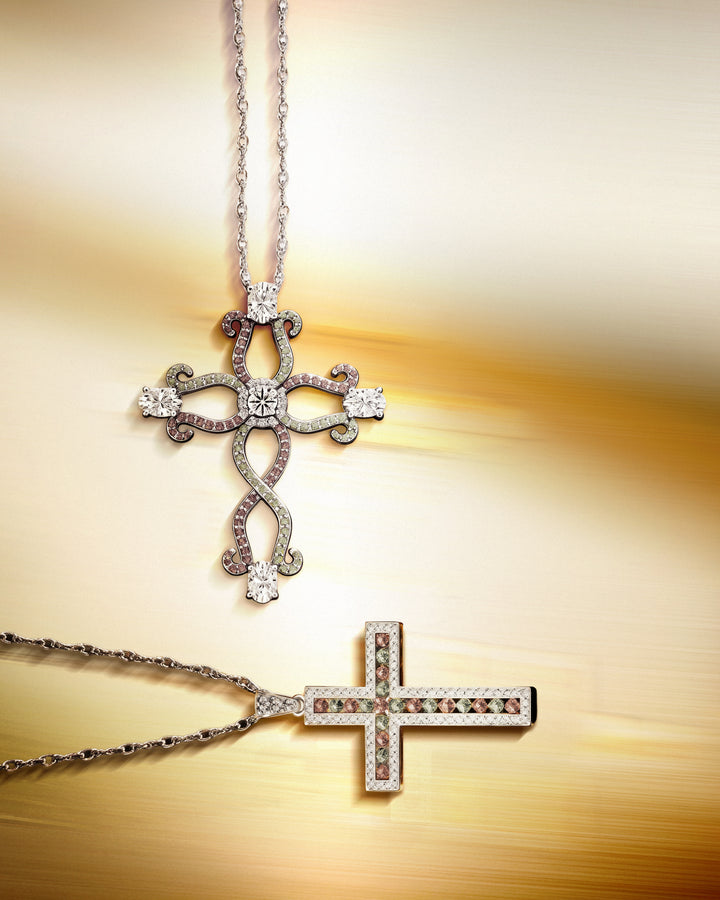 CRUZ Timeless Mosaic Cross Pendant Necklace