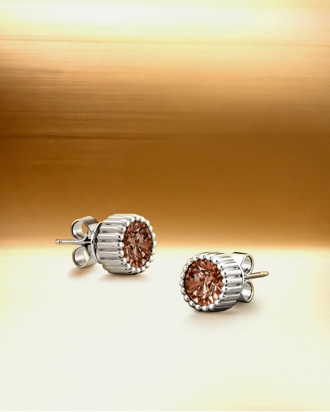 CRUZ Bezel-set Round Stud Earrings