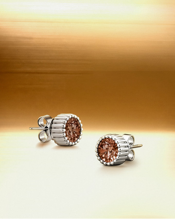 CRUZ Bezel-set Round Stud Earrings
