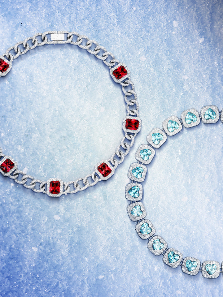 PET IT ON Cuban Chain Necklace - Ruby Red