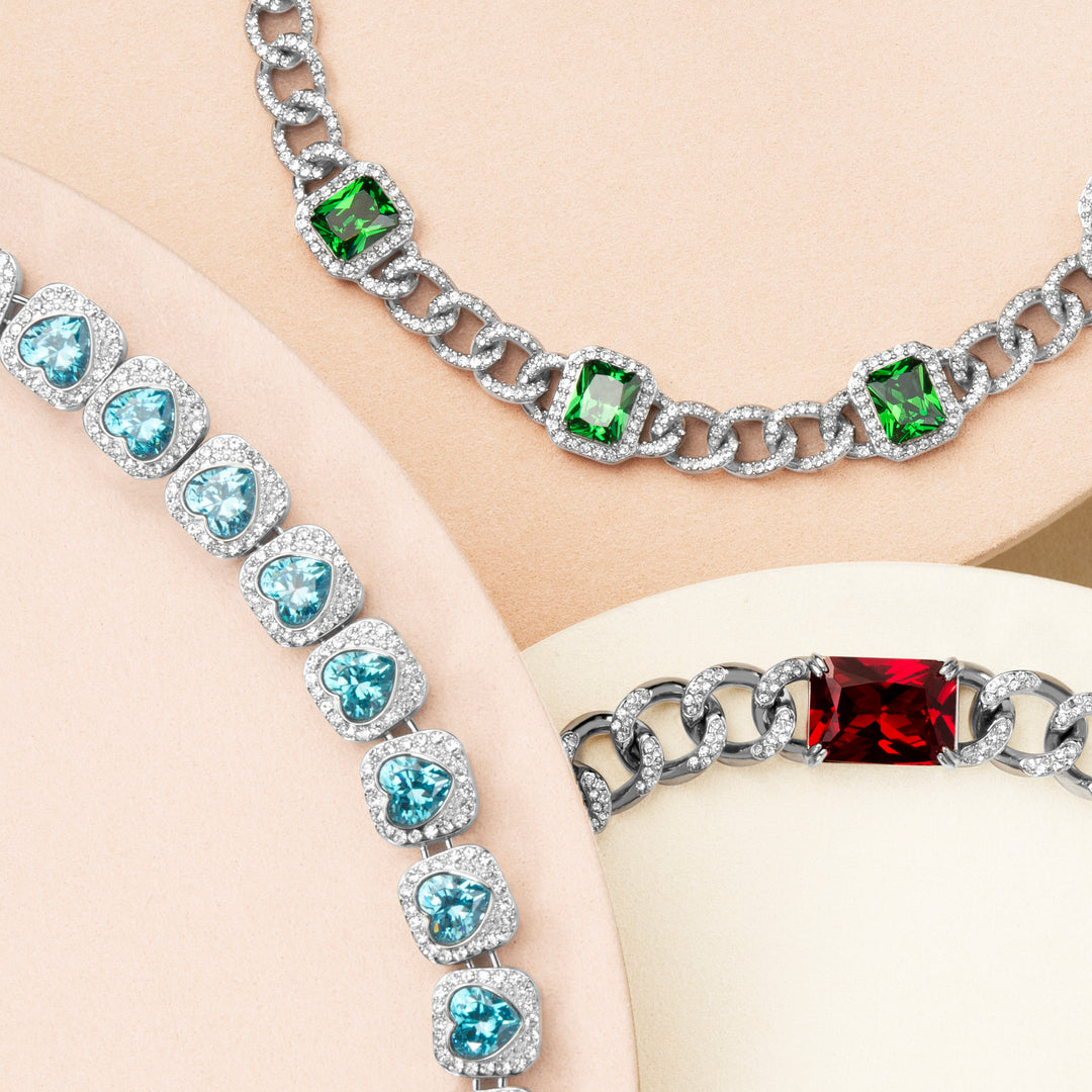 PET IT ON Cuban Chain Necklace - Tsavorite Green - ARTĒ Madrid