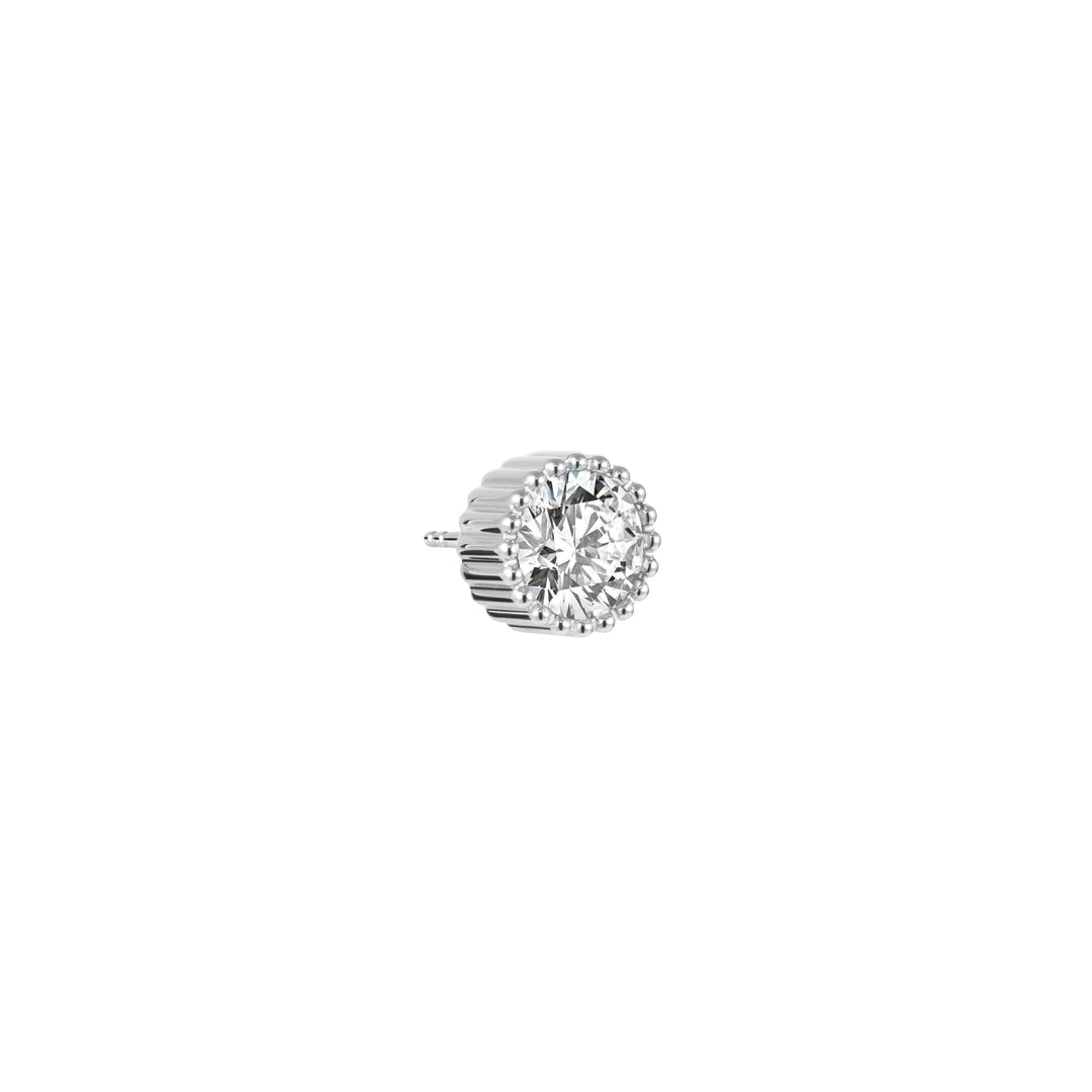 ARTĒ Bezel-set Round Stud Earrings - White - ARTĒ Madrid