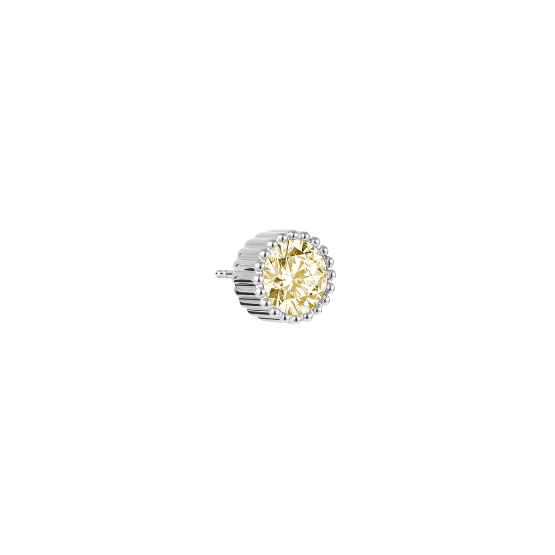 ARTĒ Bezel-set Round Stud Earrings - Canary Yellow