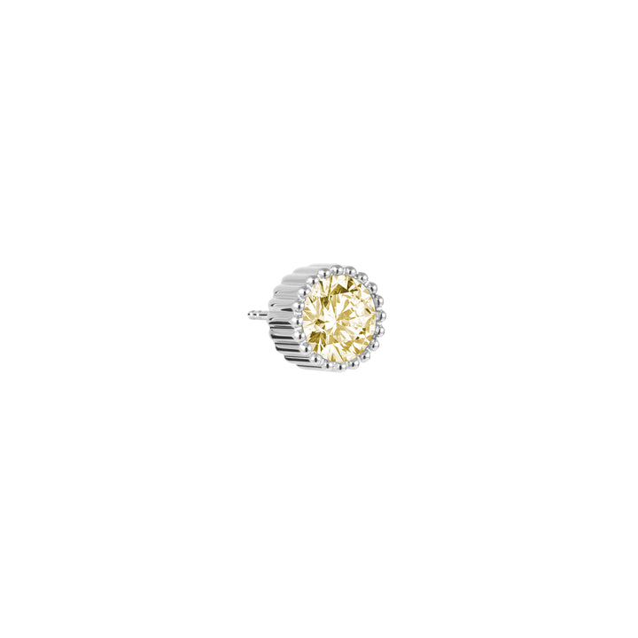 ARTĒ Bezel-set Round Stud Earrings - Canary Yellow