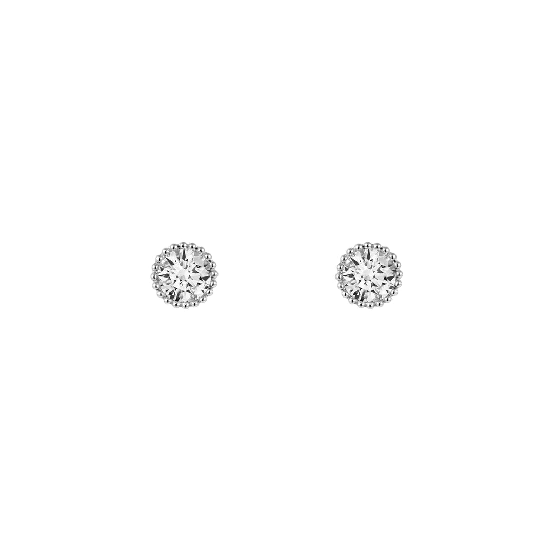 ARTĒ Bezel-set Round Stud Earrings - White - ARTĒ Madrid