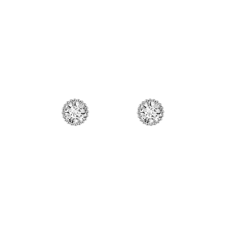 ARTĒ Bezel-set Round Stud Earrings - White - ARTĒ Madrid