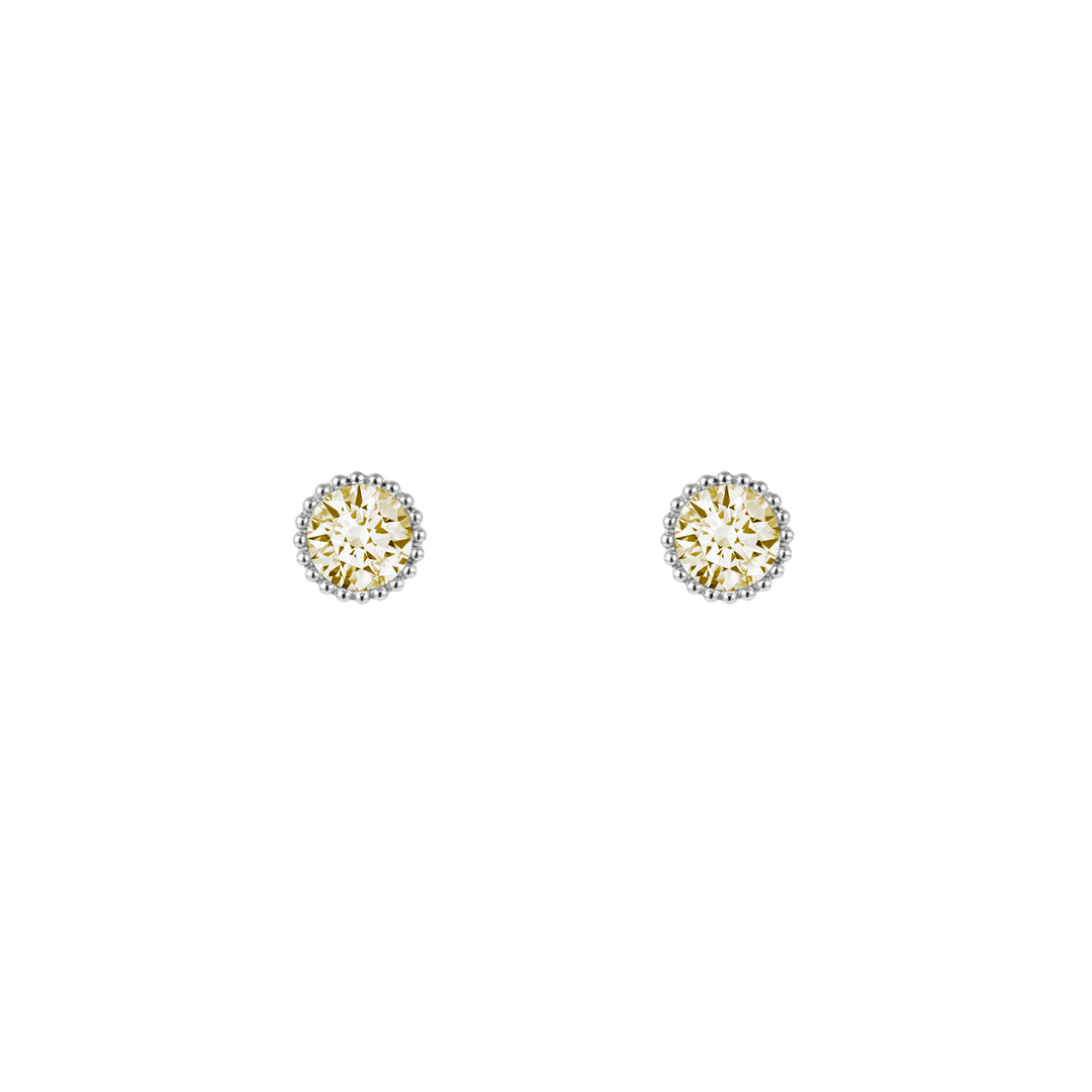 ARTĒ Bezel-set Round Stud Earrings - Canary Yellow