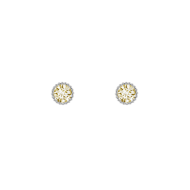 ARTĒ Bezel-set Round Stud Earrings - Canary Yellow