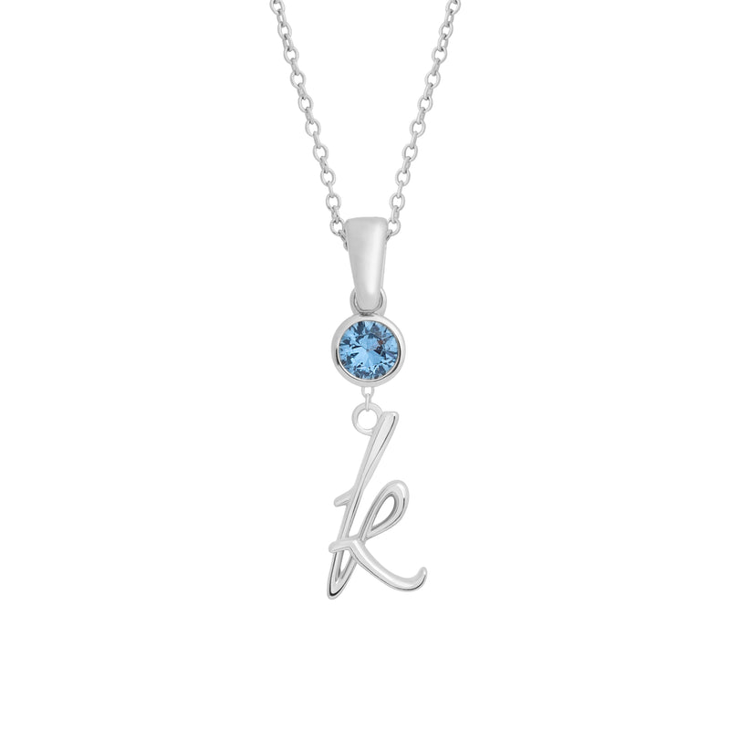 U&I Necklace (Alphabet "k" + Birthday Month Charm)